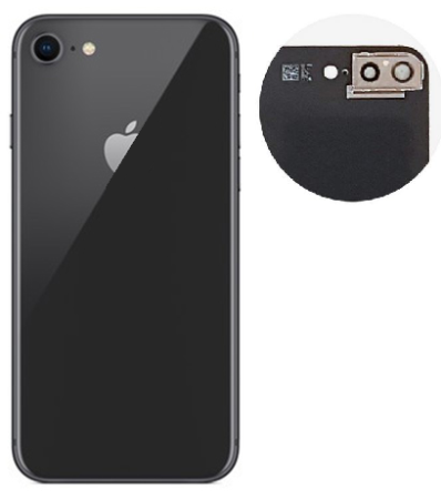 Τζαμάκι Πίσω Πλαισίου iPhone 8 Μάυρο high quality OEM